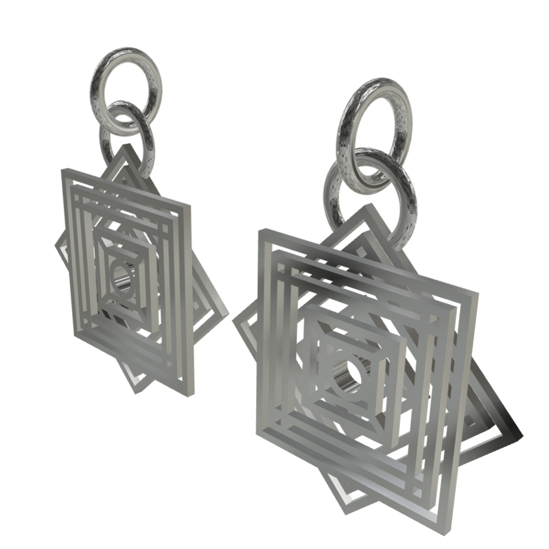 Vortex Pendant Earrings White Light Collection