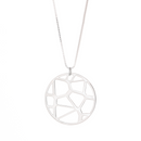 Voronoii silver pendant long
