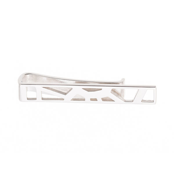 Voronoii Man silver tie bar