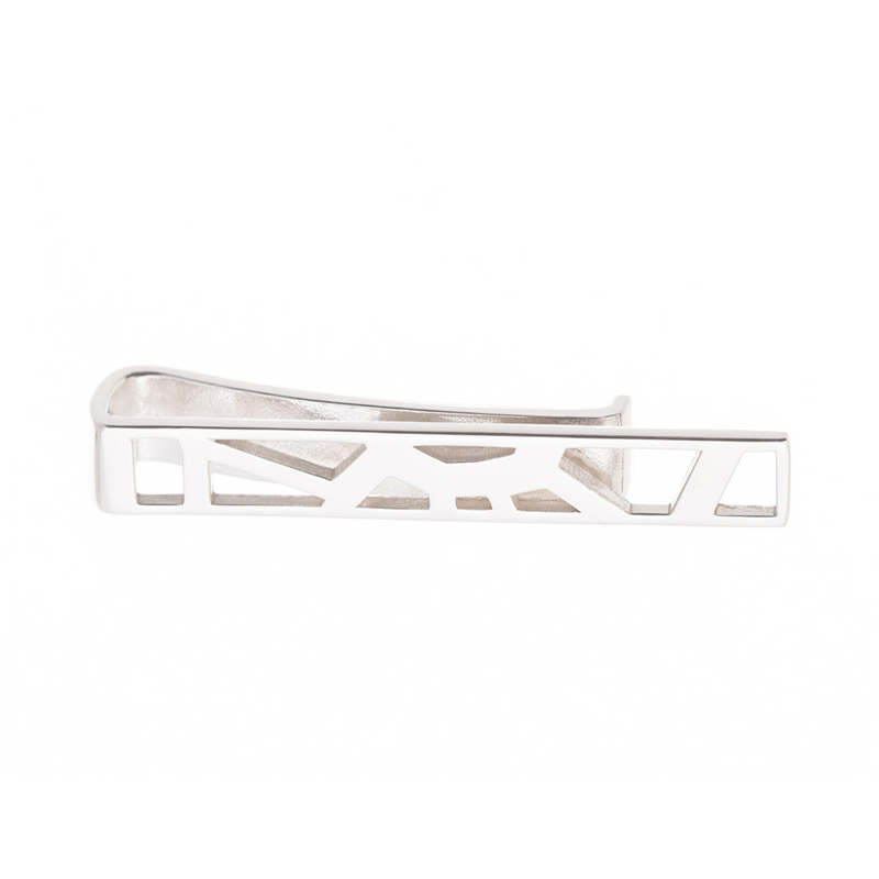 Voronoii Man silver tie bar