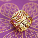 14K Solid Gold Double Happiness Wedding Ring