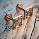 Voronoii Man Raw bronze cufflinks square
