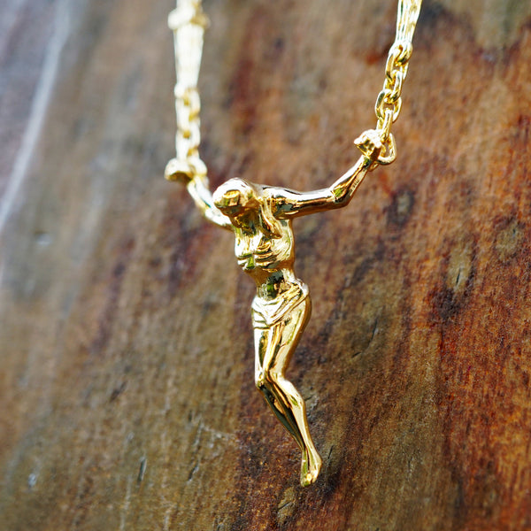14 Karat Gold Salvador Dali Crucifix Necklace