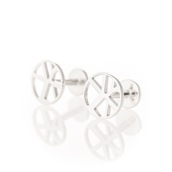 Voronoii Man silver cufflinks round