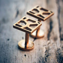 Voronoii Man Raw bronze cufflinks square